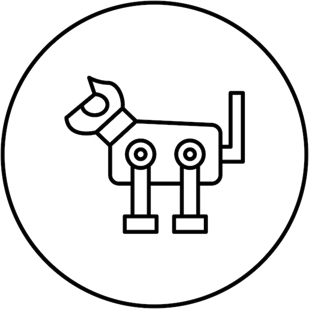 La imagen vectorial del icono del perro robot se puede utilizar para la inteligencia artificial