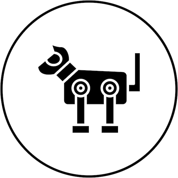 La imagen vectorial del icono del perro robot se puede utilizar para la inteligencia artificial