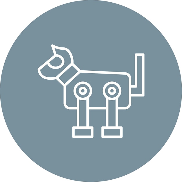 La imagen vectorial del icono del perro robot se puede utilizar para la inteligencia artificial