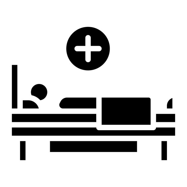 Imagen vectorial del icono de la persona acostada Puede utilizarse para la tuberculosis