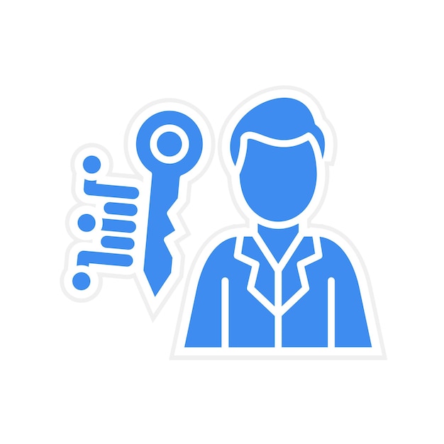 Imagen vectorial de icono de persona clave Puede utilizarse para Recursos Humanos