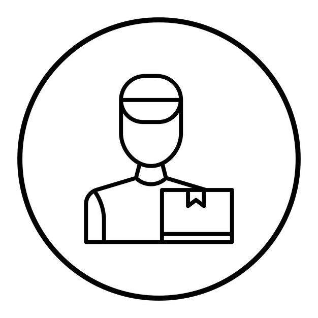 Imagen vectorial del icono de la persona de entrega Se puede utilizar para los humanos