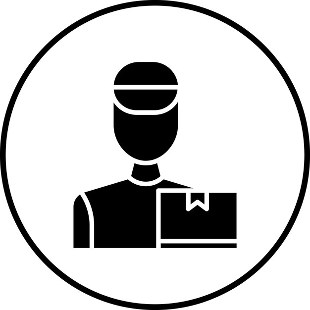 Imagen vectorial del icono de la persona de entrega Se puede utilizar para los humanos