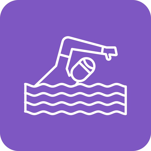 Imagen vectorial del icono de una persona nadando Se puede utilizar para la aptitud física