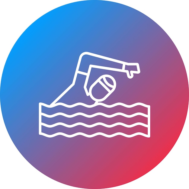 Imagen vectorial del icono de una persona nadando Se puede utilizar para la aptitud física