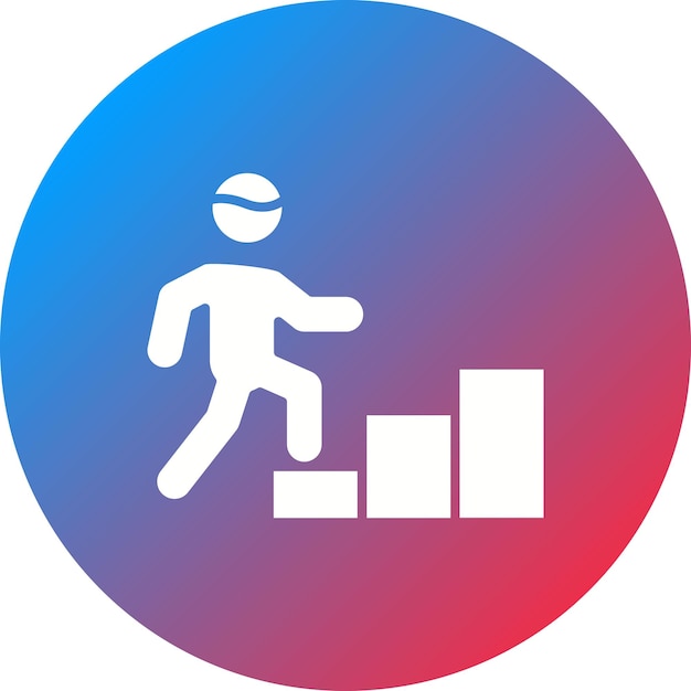 Imagen vectorial del icono de la persona que sube las escaleras Se puede utilizar para la aptitud física
