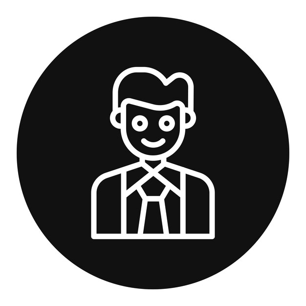 Imagen vectorial del ícono del personal masculino Se puede utilizar para la gestión del personal