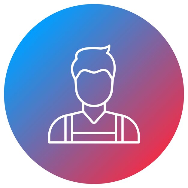 Imagen vectorial del ícono del personal masculino Se puede utilizar para Office