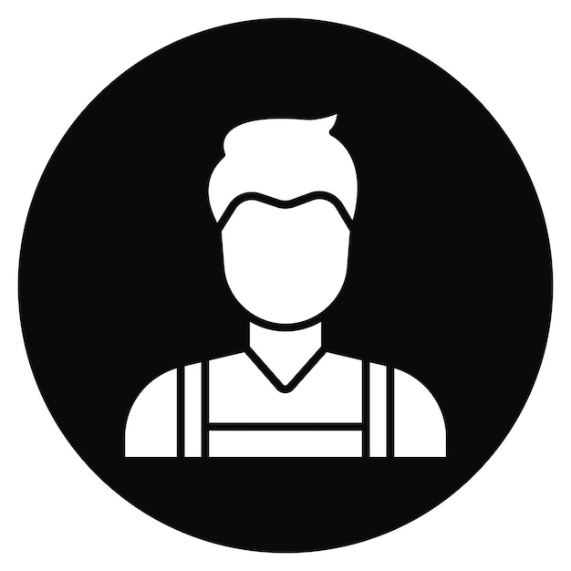 Imagen vectorial del ícono del personal masculino Se puede utilizar para Office