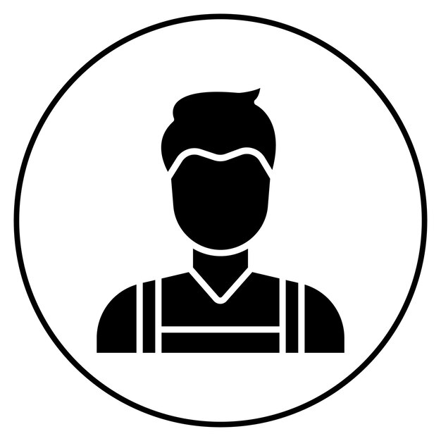 Imagen vectorial del ícono del personal masculino Se puede utilizar para Office
