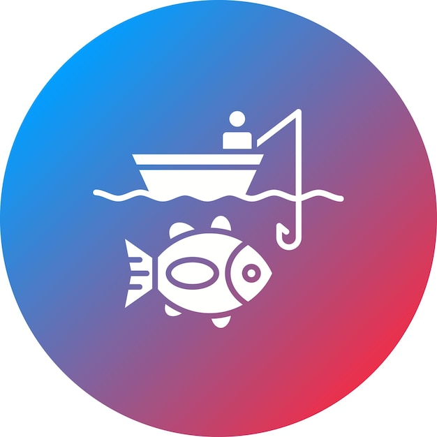 Imagen vectorial del icono de pesca en kayak Se puede utilizar para la pesca