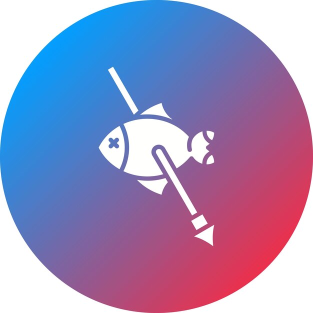 Imagen vectorial del icono de pesca con lanza Se puede usar para deportes acuáticos