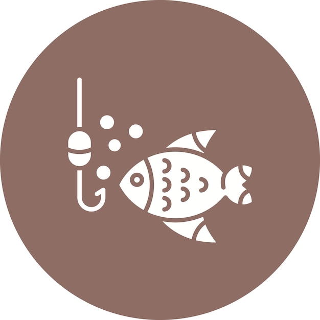 Imagen vectorial de icono de pesca Se puede utilizar para deportes acuáticos