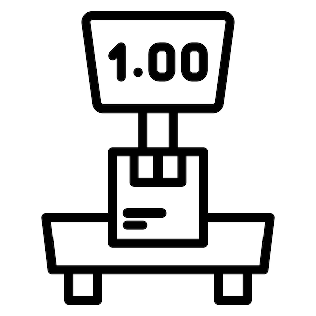 Imagen vectorial del icono de peso de la caja Se puede utilizar para el cumplimiento de la orden