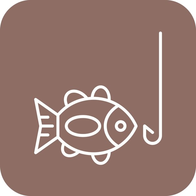 Imagen vectorial del icono del pez enganchado Se puede utilizar para la pesca