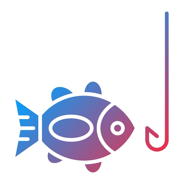 Imagen vectorial del icono del pez enganchado Se puede utilizar para la pesca