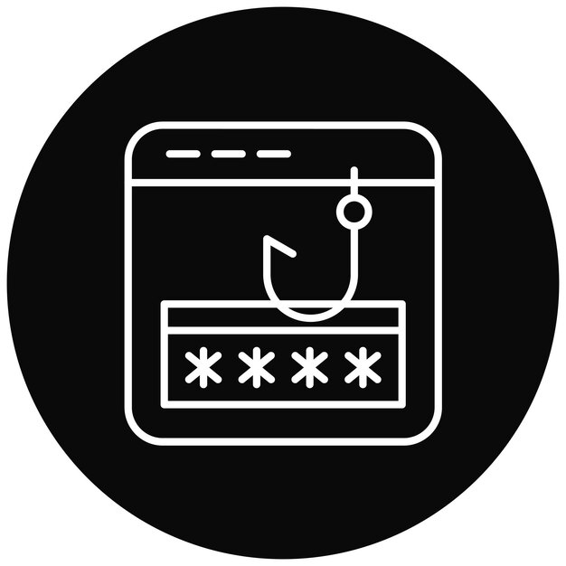 Imagen vectorial de icono de phishing de contraseña Se puede utilizar para la seguridad cibernética