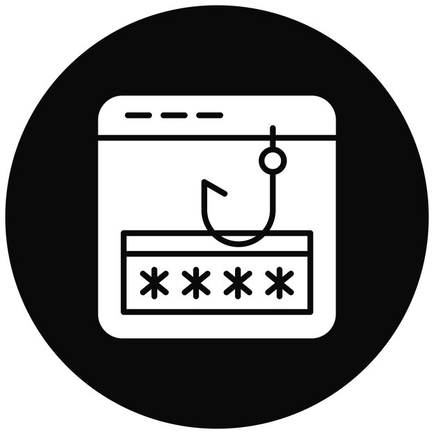 Imagen vectorial de icono de phishing de contraseña Se puede utilizar para la seguridad cibernética