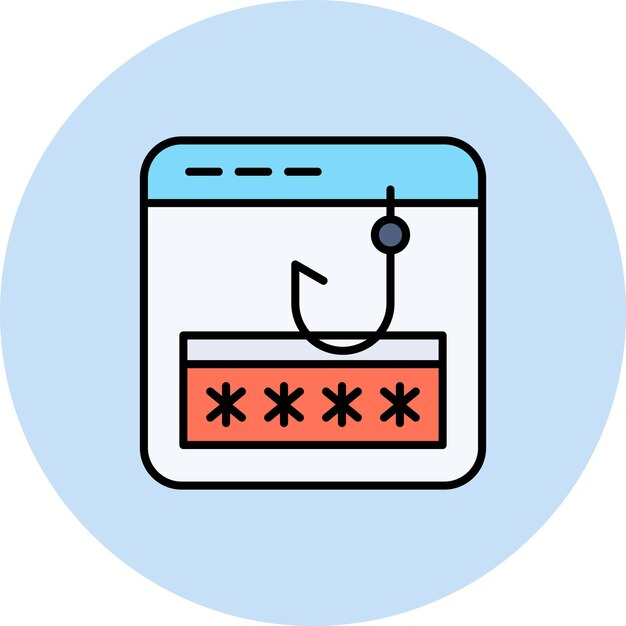 Imagen vectorial de icono de phishing de contraseña Se puede utilizar para la seguridad cibernética