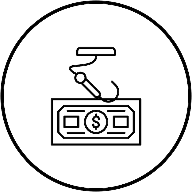 Imagen vectorial de icono de phishing Se puede utilizar para servicios de dinero en línea