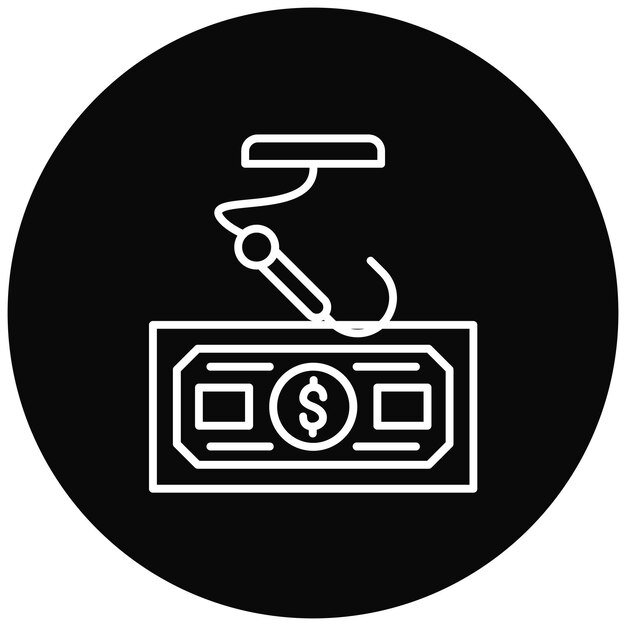 Imagen vectorial de icono de phishing Se puede utilizar para servicios de dinero en línea