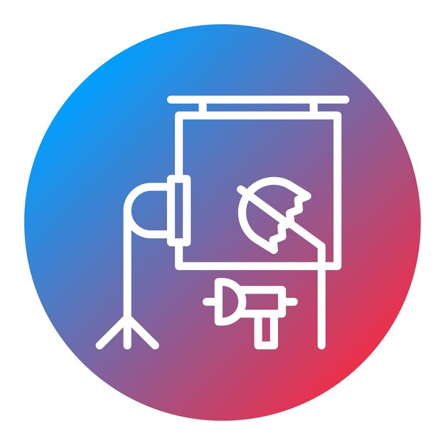 Imagen vectorial del icono de Photoshoot Studio Se puede usar para el espacio de trabajo conjunto