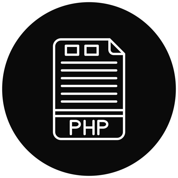 Imagen vectorial de icono de PHP Se puede usar para formatos de archivo