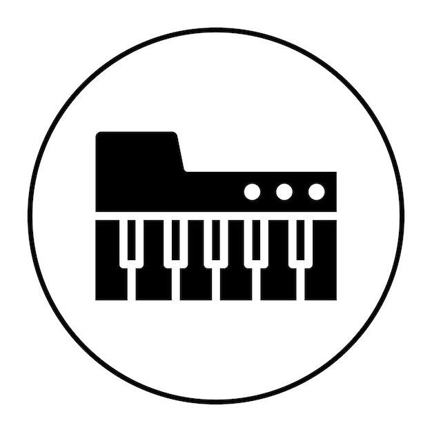La imagen vectorial del ícono del piano se puede utilizar para el instrumento