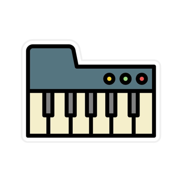 La imagen vectorial del ícono del piano se puede utilizar para el instrumento