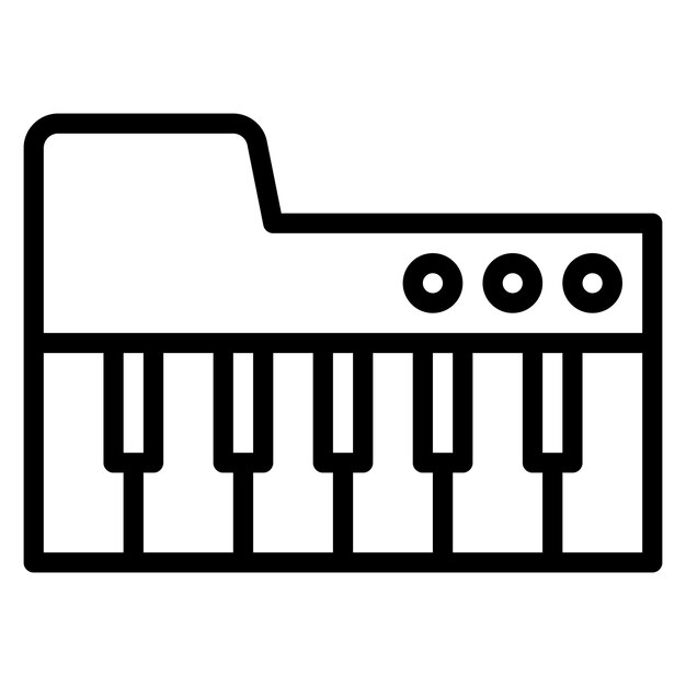 La imagen vectorial del ícono del piano se puede utilizar para el instrumento