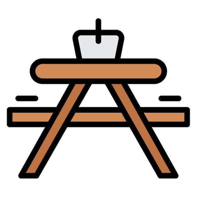 Imagen vectorial del icono de picnic de la mesa Se puede usar para el Oktoberfest
