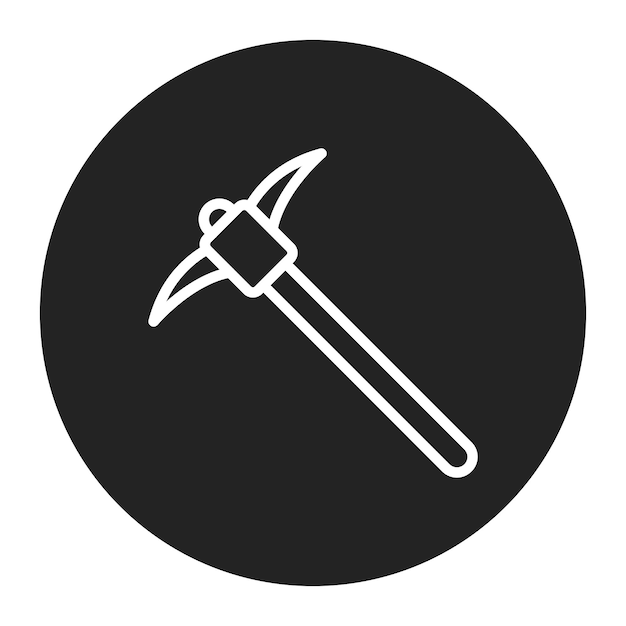 Imagen vectorial del icono del pico Se puede usar para la minería y la artesanía