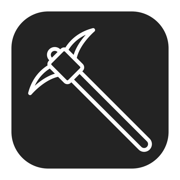Imagen vectorial del icono del pico Se puede usar para la minería y la artesanía