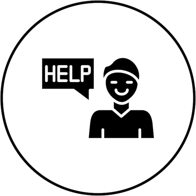 Imagen vectorial del icono Pide ayuda Se puede utilizar para las habilidades de la vida
