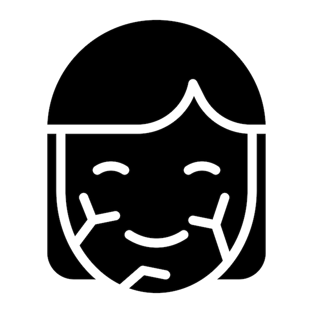 Imagen vectorial de icono de piel seca Se puede usar para cosmetología