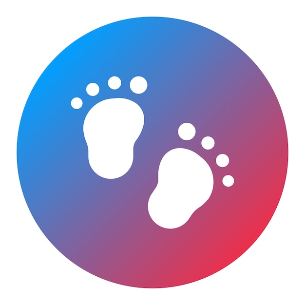 Imagen vectorial del icono de los pies del bebé Se puede usar para la ducha del bebé