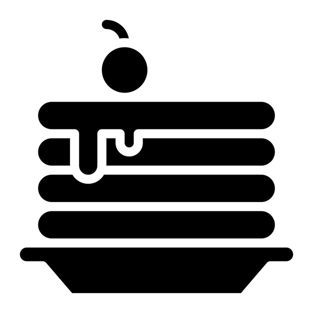 Imagen vectorial del icono de la pila de panqueques Se puede usar para el brunch