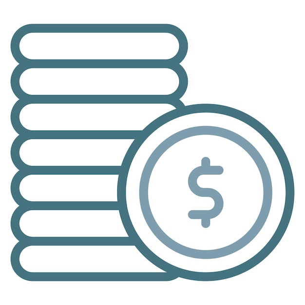 Imagen vectorial del icono de las pilas de monedas Se puede utilizar para el comercio