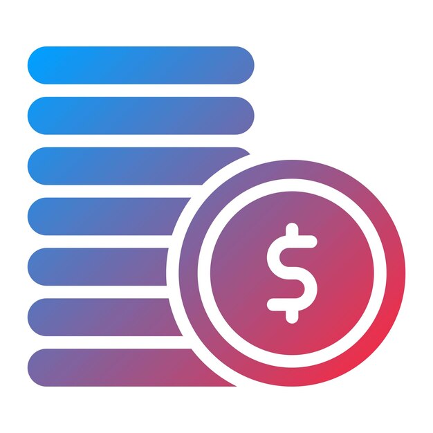 Imagen vectorial del icono de las pilas de monedas Se puede utilizar para el comercio
