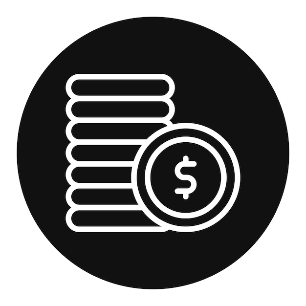 Imagen vectorial del icono de las pilas de monedas Se puede utilizar para el comercio