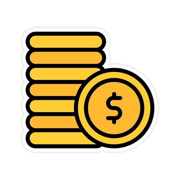 Imagen vectorial del icono de las pilas de monedas Se puede utilizar para el comercio