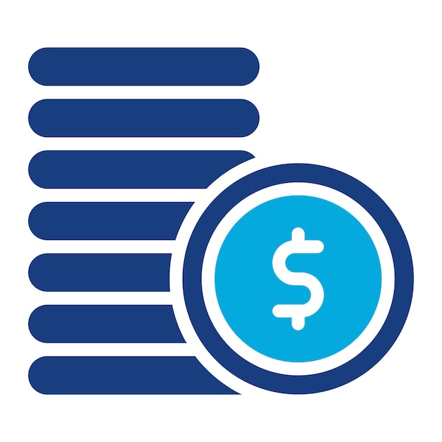 Imagen vectorial del icono de las pilas de monedas Se puede utilizar para el comercio