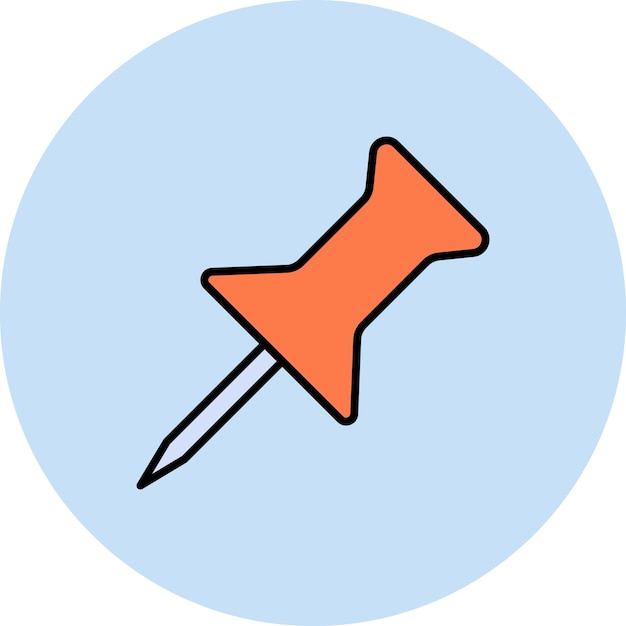 Imagen vectorial de icono de pin puede usarse para papelería de oficina