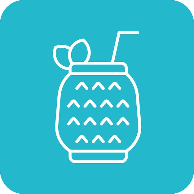 Imagen vectorial del icono de Pina Colada Se puede usar para bebidas