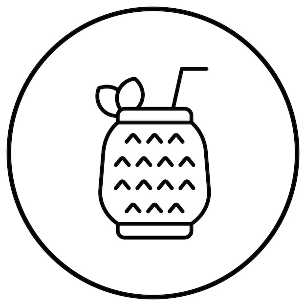 Imagen vectorial del icono de Pina Colada Se puede usar para bebidas
