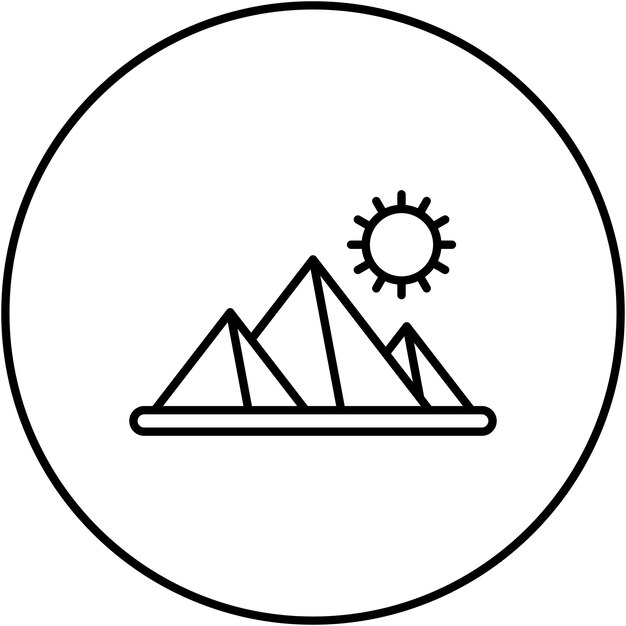 La imagen vectorial del icono de las pirámides se puede usar para In The Wild