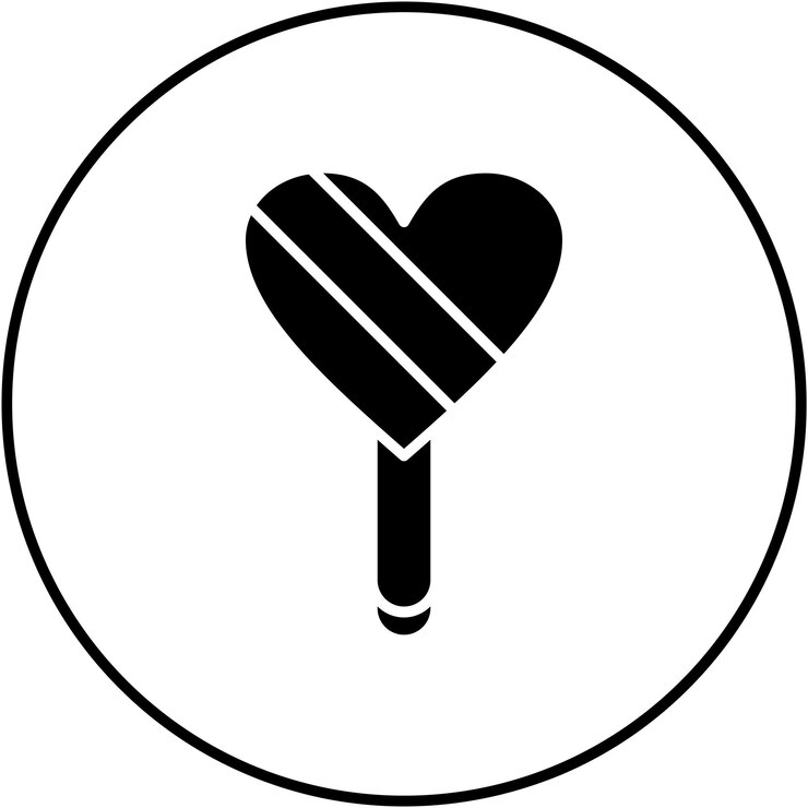 Vector imagen vectorial del icono de la piruleta del corazón se puede usar para dulces y caramelos
