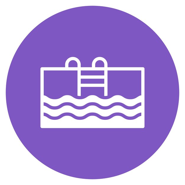 Imagen vectorial del icono de la piscina Se puede usar para diversión al aire libre