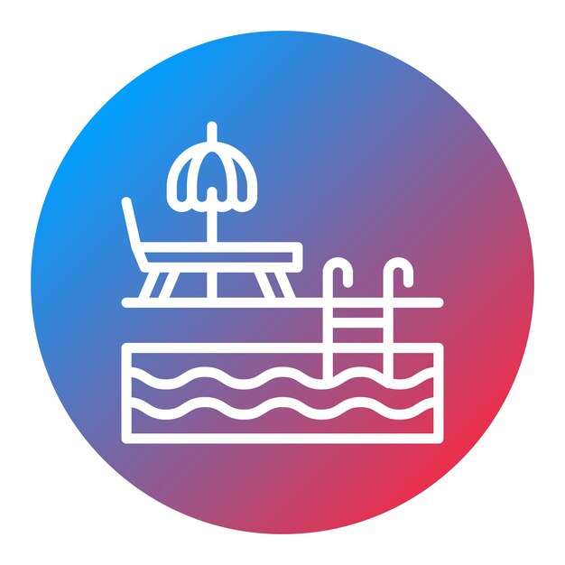 Imagen vectorial del icono de la piscina Se puede usar para el parque acuático