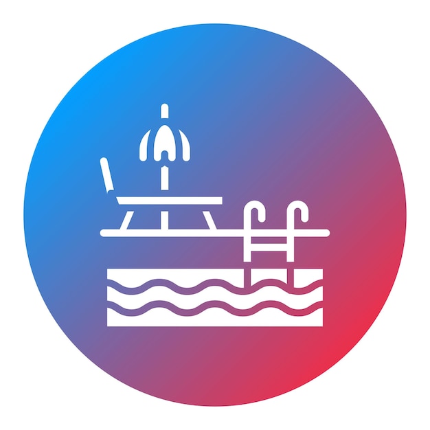 Imagen vectorial del icono de la piscina Se puede usar para el parque acuático
